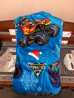 Monster Jam Christmas Blanket