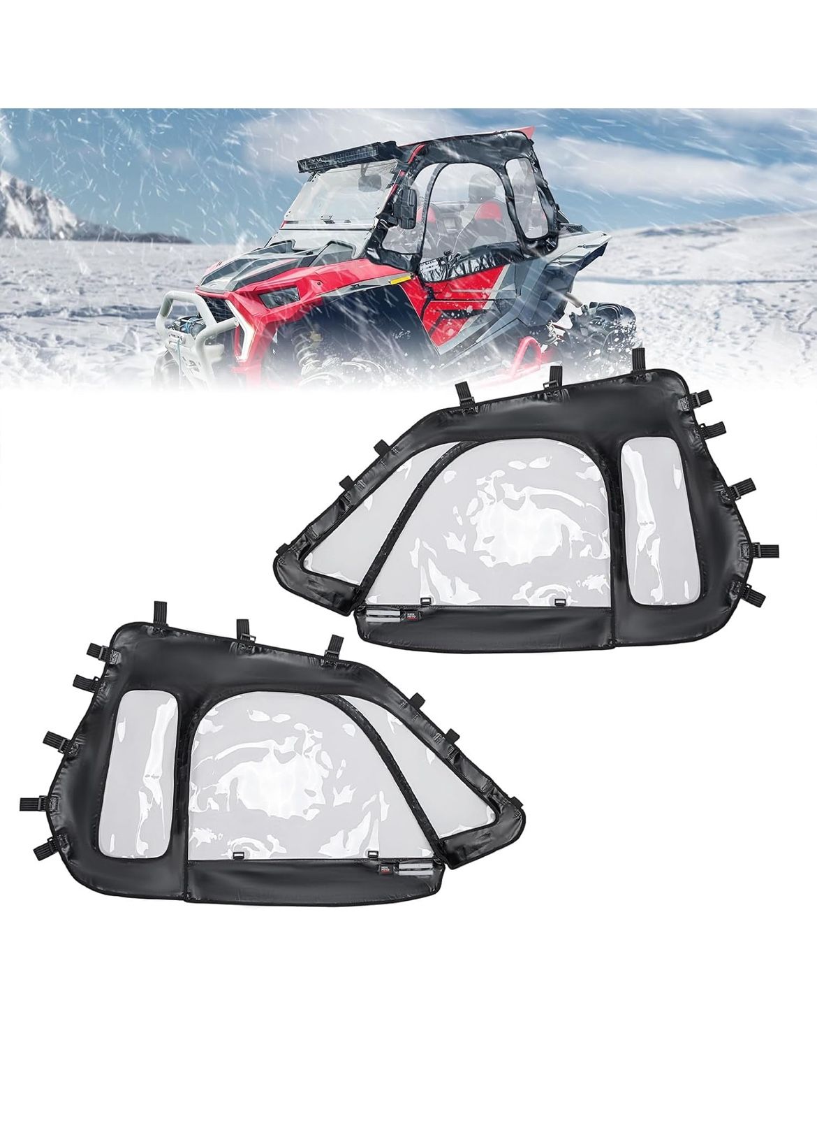 KEMIMOTO Polaris Soft Upper Doors Fit w/Side Mirrors and Windshields, *NEW*