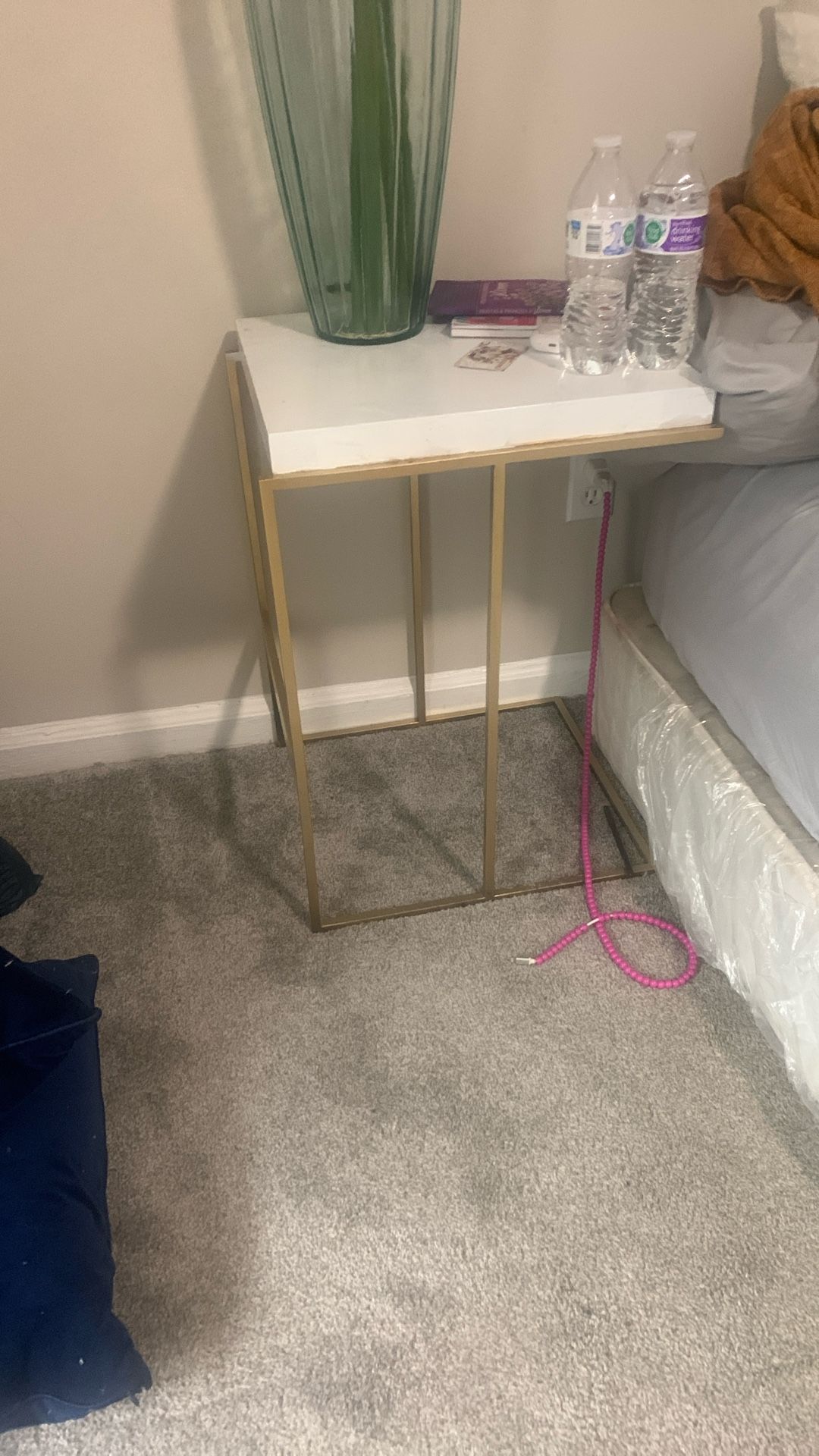 Gold and white side tables