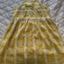 Womens Small /medium Yellow Sundress Floral 