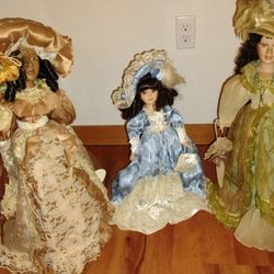 18inch Tall Vintage Porcelain Dolls