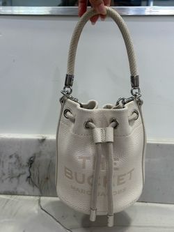 Marc Jacobs The Leather Bucket Bag Cotton/Silver White Small
