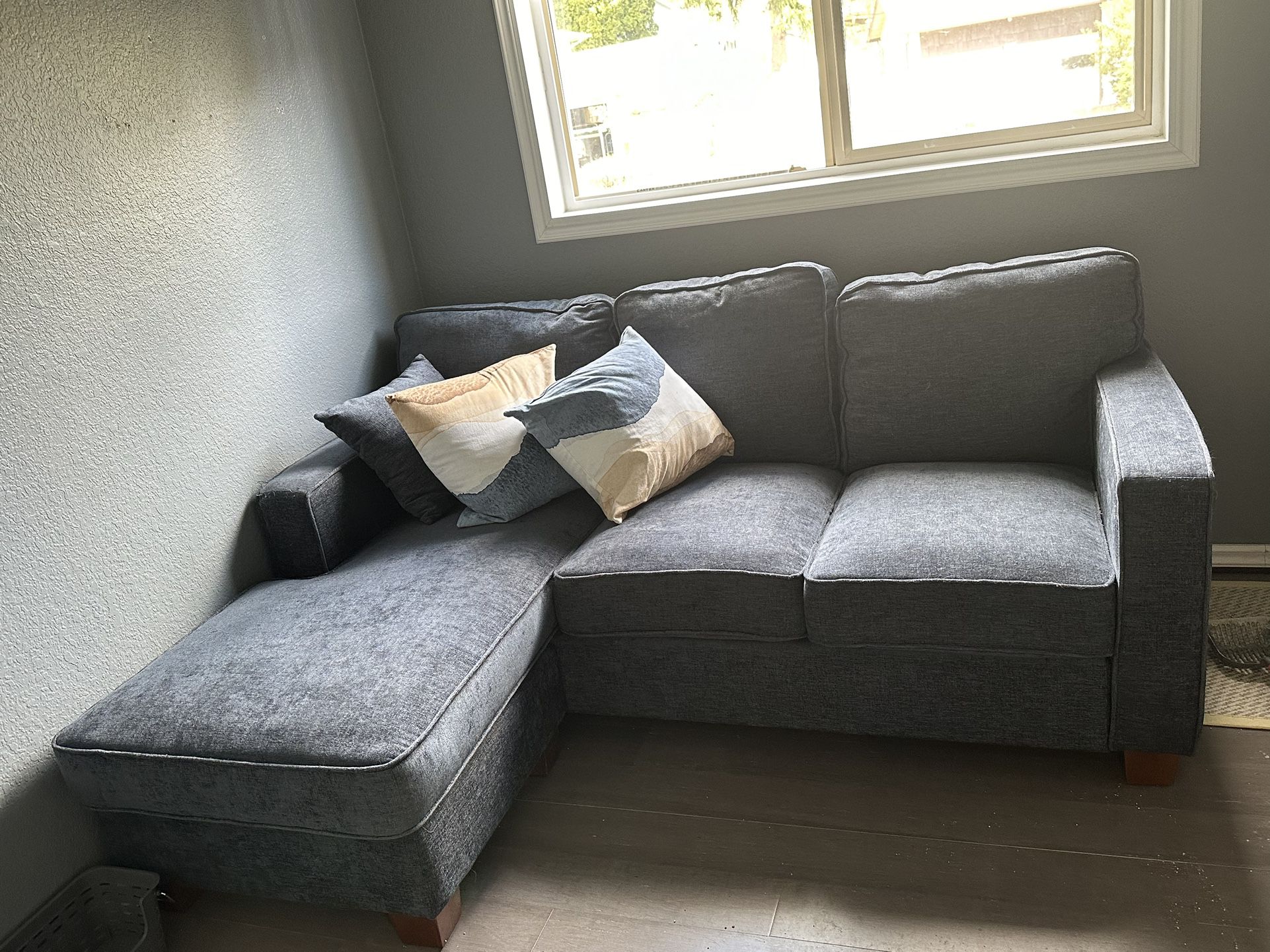 2 Seater Couch With Chaise / Ottoman