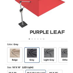 Purple Leaf Solar LED Patio Umbrella w/ Base works great