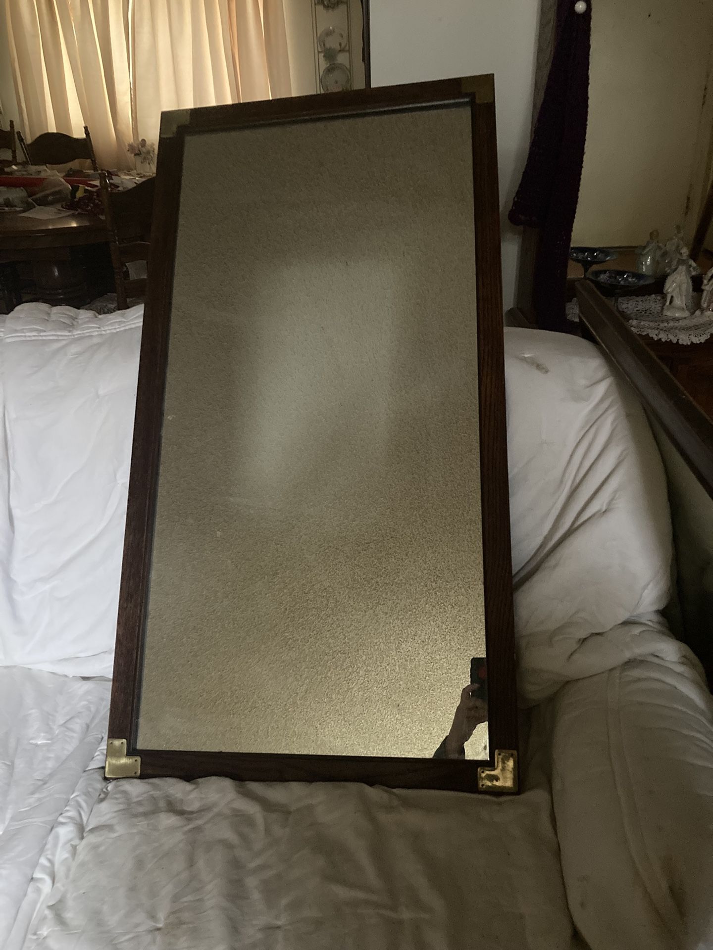 Antique Wood 22x42 Mirror