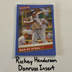 Rickey Henderson New York Yankees Hall of Fame Outfielder Donruss Short Print Insert Card. 