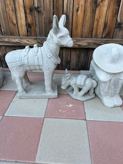 New set of donkeys and Pancho made out of cement