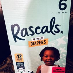 New Rascals Premium Diapers Size 6  (54 Count) 