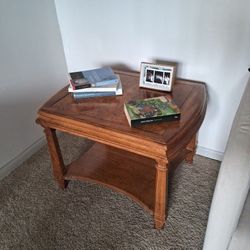 2 Antique Bur Walnut Wood  End Side / Coffe  Table 