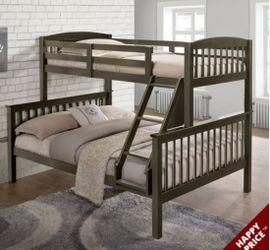 Full / Twin Wooden Bunkbed With Both Nice Mattresses Included  👈🏼 