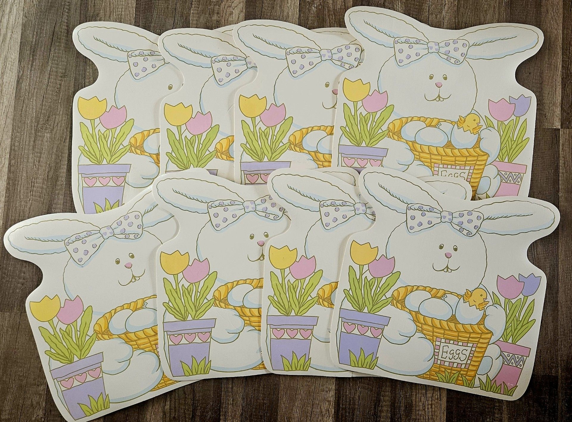 Vintage Kmart EASTER BUNNY Vinyl Placemats ( 8 available )