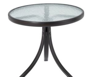 Mainstays Steel Round Glass Top Side Table - Brand New In Box (Pack of 4)