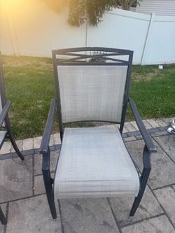 Outdoor Patio Chair with Metal Frame