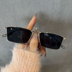 Retro fashion small frame sunglasses men‘s anti-UV metal frame punk hip-hop driving sunglasses men