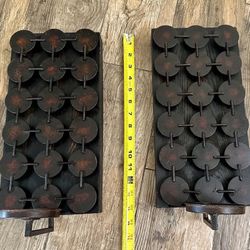 Two Pier 1 - Dark Brown Wood/ Metal Candle Holder Sconces 