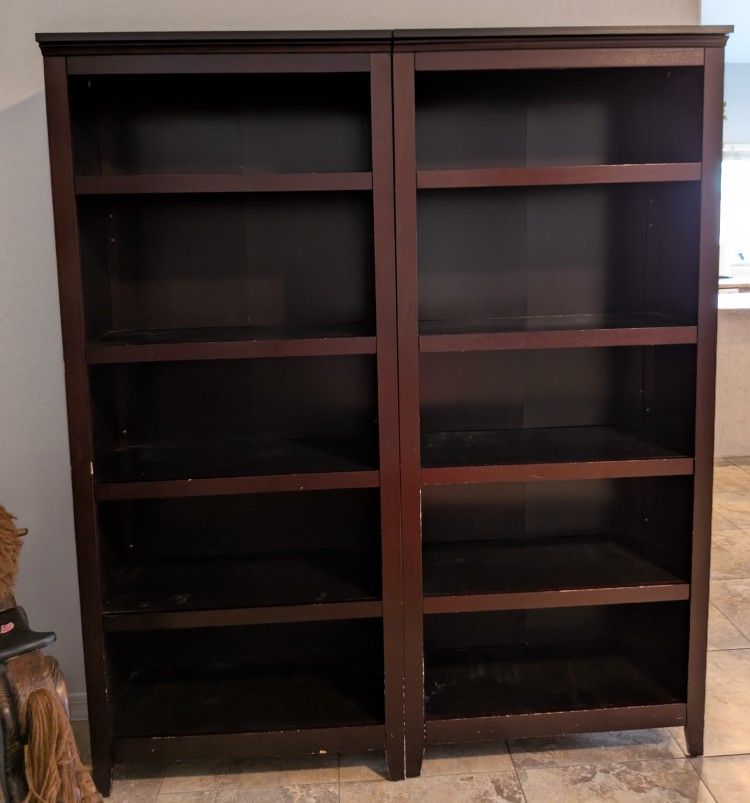 Brown Espresso Bookshelves (2 Shelves)