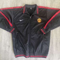 Vintage Nike Manchester United Track Jacket Men’s XL Black Tag Red Devils 