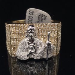 10KT Yellow Gold Diamond Jesus Ring 10.35g 1.24CTW Size 10 182248/23