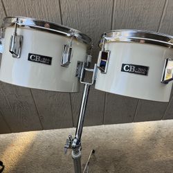 CB 700 Concert Tom Drums 8 & 10” w Stand, Exc Shape,  Cymbal