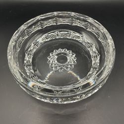 Vintage Lead Crystal Candy Bowl – Intricate Diamond & Starburst Cut
