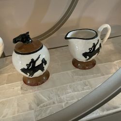 Set Of 14 Horse Designed Mugs, Etc.