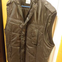 Paper Denim & Cloth Mens Puffer Vest Black Mock Neck Snap Zipped Pockets XL