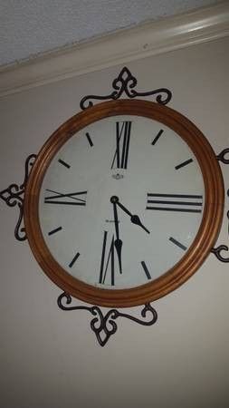 Large Oak Quartz Wall Clock With Iron Accents Household In Chapel Large Oak Quartz Wall Clock With Iron Accents Household In Chapel Hill Nc Offerup