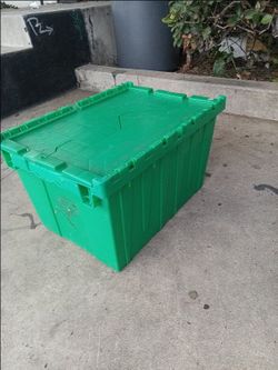 Attached Lid Storage Bin – red green gray & black