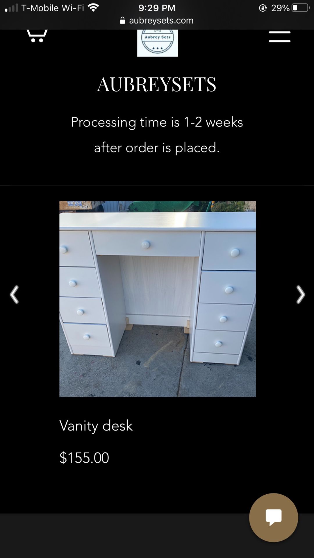 White vanity desk