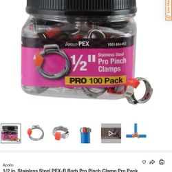 ApolloPEX 1/2 in. Stainless Steel PEX Barb Pro Pinch Clamp (100-Pack)