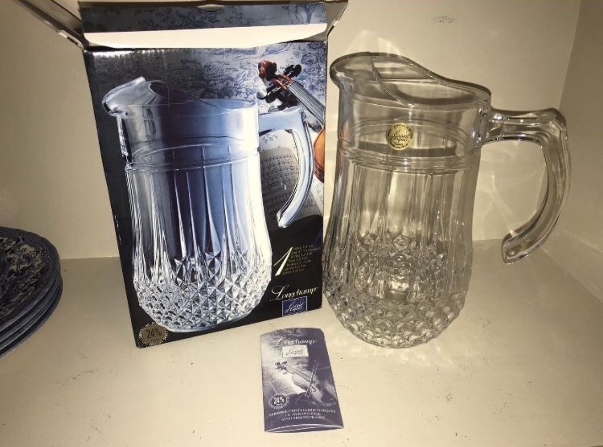 Crystal Pitcher”D’Arques Pitcher” Product Of France”