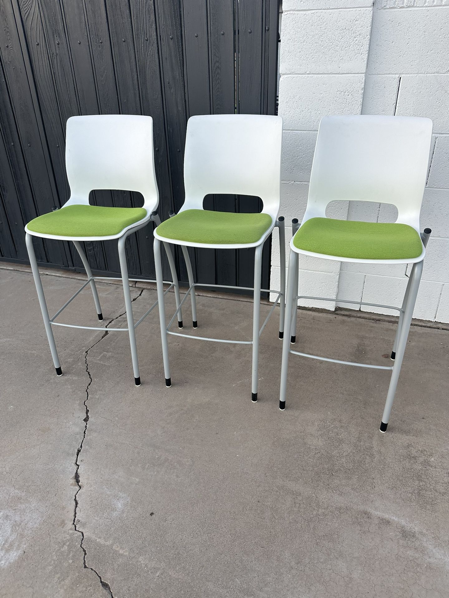 Hon Bright Green and white Bar stools