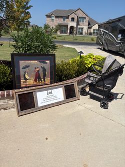 Bombay picture, Western cowhide picture and dog stroller