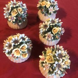 Ceramic Floral Figurines 