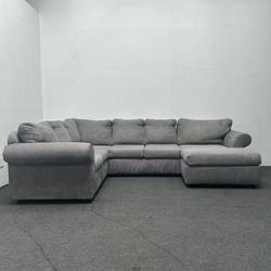 3 piece living spaces grey sectional couch - we cn deliver and setup