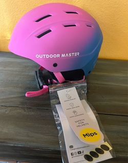 New M Kelvin 2 MIPS Outdoor Master Ski, Snowboard Helmet pink and blue