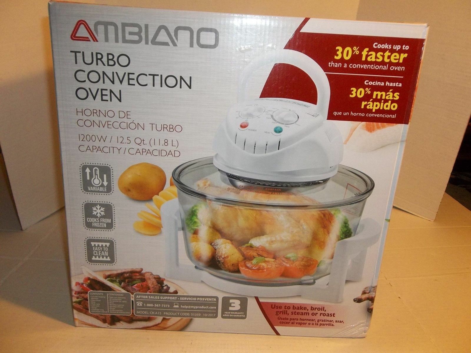 Ambiano Turbo Convection Oven 1200w 12.5Qt