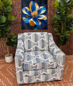 Free Delivery Blue White Mix Reading Chair