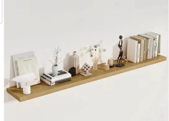 72 Inch Floating Shelves for Wall, 8 Inch Deep Floating Shelf, Large Shelves with Invisible Bracket