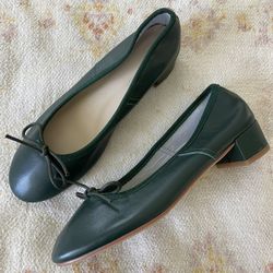 low heel shoes dress shoes for women real leather ballet flat  size 6