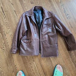 Vintage Brown Large Leather Jacket