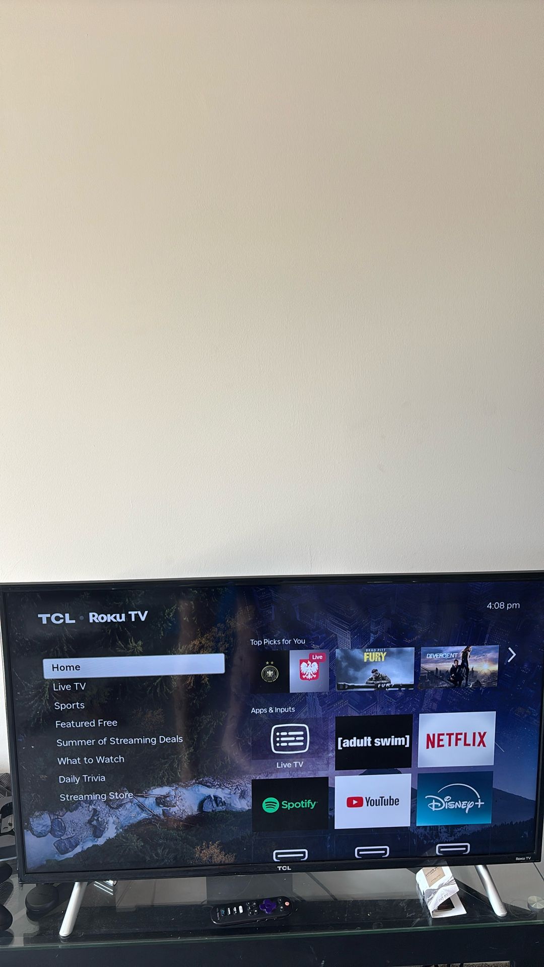 40” TCL Roku Tv with Remote