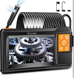 Dual-Lens Borescope with Light,Endoscope Camera with Light with 4.3" IPS Screen,1920P HD