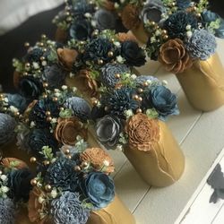 Wood Flowers Centerpieces