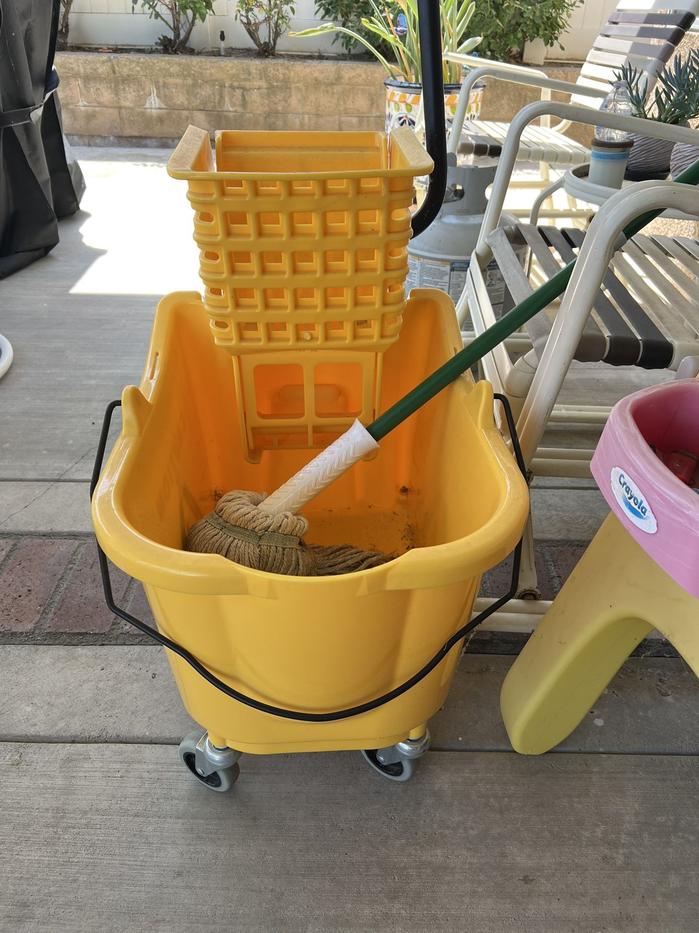 Large Mop Bucket With Mop.