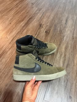Nike SB Mid Blazer - Vintage Olive Green Suede Size 9.5