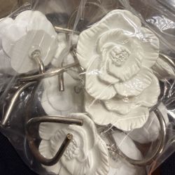 Rose Shower Curtain Hooks