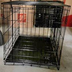 Foldable Metal Pet Crate and Pen_Plastic tray included..Crate measures 22x24x36 and Pen is 32ft..