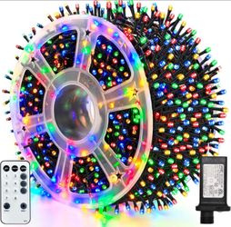 300FT 1000 LED String Lights Outdoor, Christmas Tree Lights Multicolor with Remote Control, 8 Modes Fairy Light Plug in Outside IP65 Waterproof