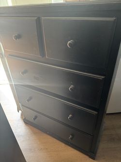 Black Wood Chest of Drawers